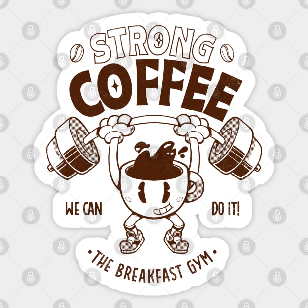 Strong Coffee Gym Sticker by kactwo.studio